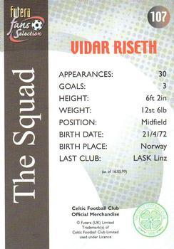 2000 Futera Fans Selection Celtic #107 Vidar Riseth Back