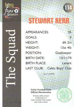 2000 Futera Fans Selection Celtic #114 Stewart Kerr Back