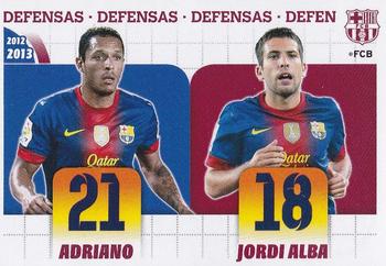 2012-13 Panini FC Barcelona Stickers #19 Adriano / Jordi Alba Front