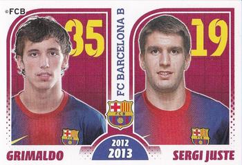 2012-13 Panini FC Barcelona Stickers #186 Grimaldo / Sergi Juste Front