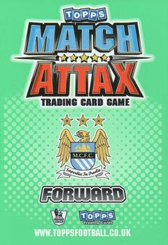 2010-11 Topps Match Attax Premier League Extra #M11 Edin Dzeko Back