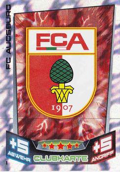 2013-14 Topps Match Attax Bundesliga #1 FC Augsburg Club-Logo Front