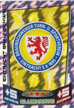2013-14 Topps Match Attax Bundesliga #37 TSV Eintracht Braunschweig Club-Logo Front