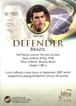 2011 Futera UNIQUE World Football #033 Lucio Back