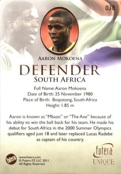 2011 Futera UNIQUE World Football #038 Aaron Mokoena Back