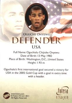 2011 Futera UNIQUE World Football #041 Oguchi Onyewu Back