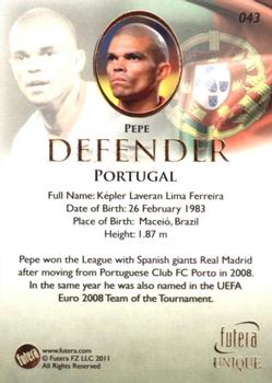2011 Futera UNIQUE World Football #043 Pepe Back