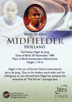 2011 Futera UNIQUE World Football #069 Nigel De Jong Back