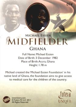 2011 Futera UNIQUE World Football #074 Michael Essien Back