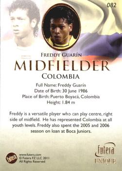 2011 Futera UNIQUE World Football #082 Freddy Guarin Back