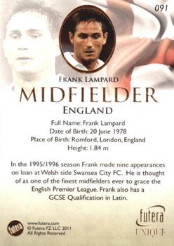 2011 Futera UNIQUE World Football #091 Frank Lampard Back