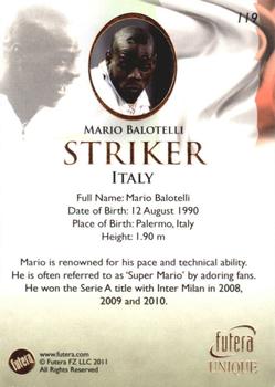 2011 Futera UNIQUE World Football #119 Mario Balotelli Back