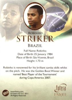 2011 Futera UNIQUE World Football #149 Robinho Back