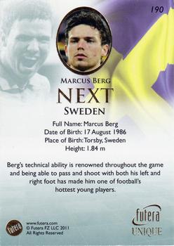 2011 Futera UNIQUE World Football #190 Marcus Berg Back
