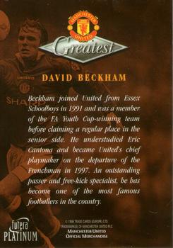 1999 Futera Platinum Manchester United Greatest #NNO David Beckham Back