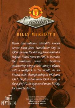 1999 Futera Platinum Manchester United Greatest #NNO Billy Meredith Back