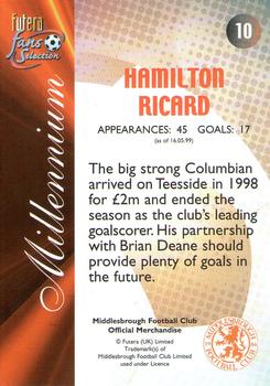 2000 Futera Fans Selection Middlesborough - Foil #10 Hamilton Ricard Back