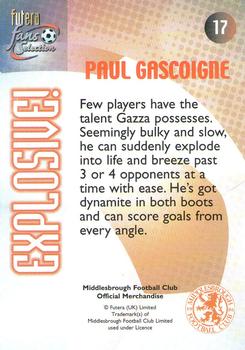 2000 Futera Fans Selection Middlesborough - Foil #17 Paul Gascoigne Back