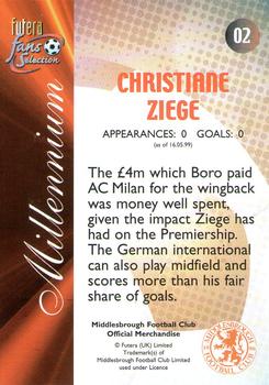 2000 Futera Fans Selection Middlesborough - Foil #2 Christian Ziege Back