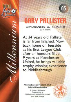 2000 Futera Fans Selection Middlesborough - Foil #5 Gary Pallister Back