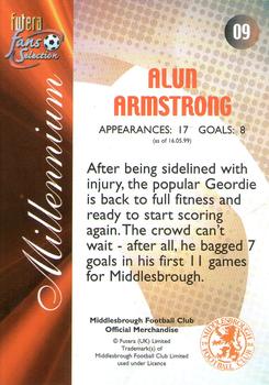 2000 Futera Fans Selection Middlesborough - Foil #9 Alun Armstrong Back