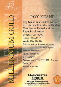 2000 Futera Platinum Millennium Gold Manchester United #NNO Roy Keane Back