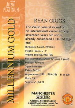 2000 Futera Platinum Millennium Gold Manchester United #NNO Ryan Giggs Back