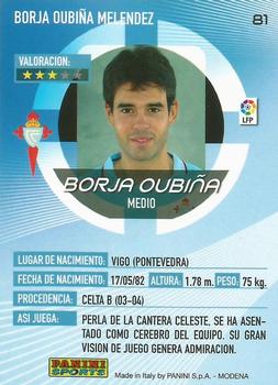 2006-07 Panini Megacracks #81 Borja Oubiña Back