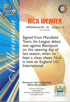2000 Futera Fans Selection Manchester City #1 Nicky Weaver Back