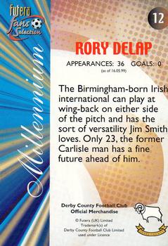 2000 Futera Fans Selection Derby County #12 Rory Delap Back