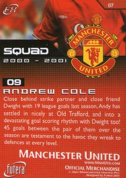 2001 Futera Manchester United FX #7 Andrew Cole Back