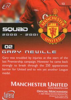 2001 Futera Manchester United FX #13 Gary Neville Back