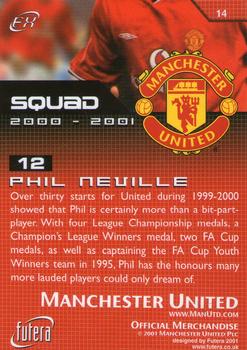 2001 Futera Manchester United FX #14 Phil Neville Back