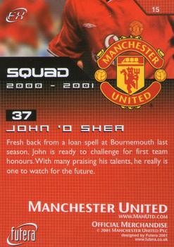 2001 Futera Manchester United FX #15 John O'Shea Back