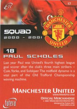 2001 Futera Manchester United FX #17 Paul Scholes Back