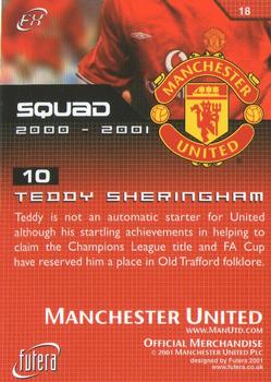 2001 Futera Manchester United FX #18 Teddy Sheringham Back