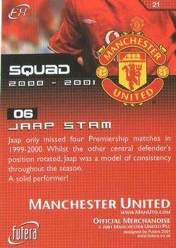 2001 Futera Manchester United FX #21 Jaap Stam Back