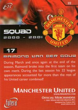 2001 Futera Manchester United FX #22 Raimond Van Der Gouw Back