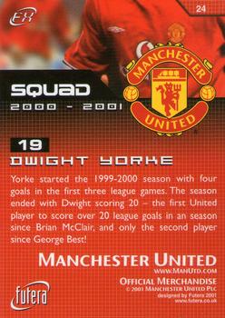 2001 Futera Manchester United FX #24 Dwight Yorke Back