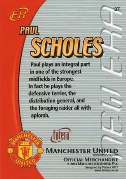 2001 Futera Manchester United FX #37 Paul Scholes Back