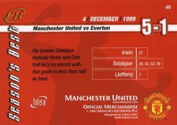 2001 Futera Manchester United FX #46 Manchester United vs Everton Back