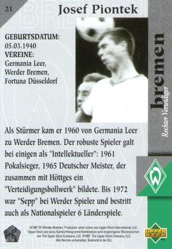 1997 Upper Deck Werder Bremen Box Set #21 Josef Piontek Back
