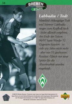 1997 Upper Deck Werder Bremen Box Set #34 Bruno Labbadia / Jens Todt Back
