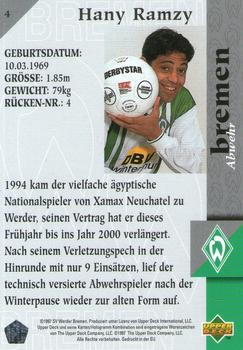 1997 Upper Deck Werder Bremen Box Set #4 Hany Ramzy Back