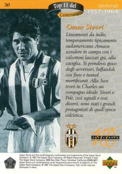 1997 Upper Deck Juventus Box Set #30 Omar Sivori Back