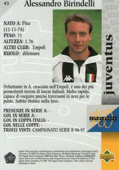 1997 Upper Deck Juventus Box Set #43 Alessandro Birindelli Back