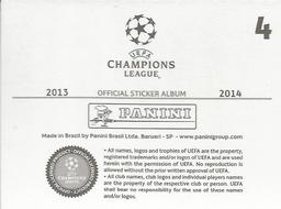 2013-14 Panini UEFA Champions League Stickers #4 UEFA Champions League Trophy/1 Back