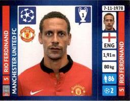 2013-14 Panini UEFA Champions League Stickers #12 Rio Ferdinand Front
