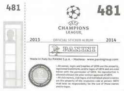 2013-14 Panini UEFA Champions League Stickers #481 Juan Quintero Back