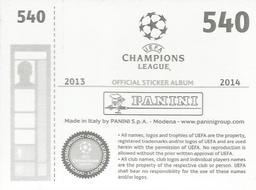 2013-14 Panini UEFA Champions League Stickers #540 Alexander Gorgon Back